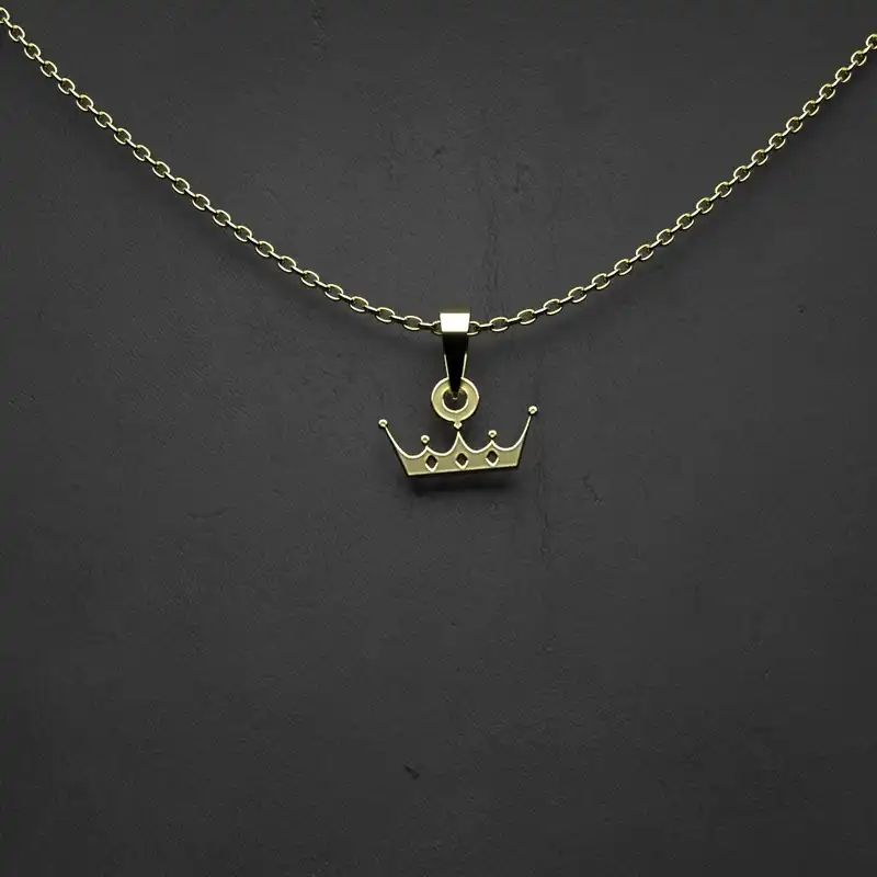 گردنبند طلا 18 عیار زنانه مدوپد مدل تاج کد GG2-1-1179