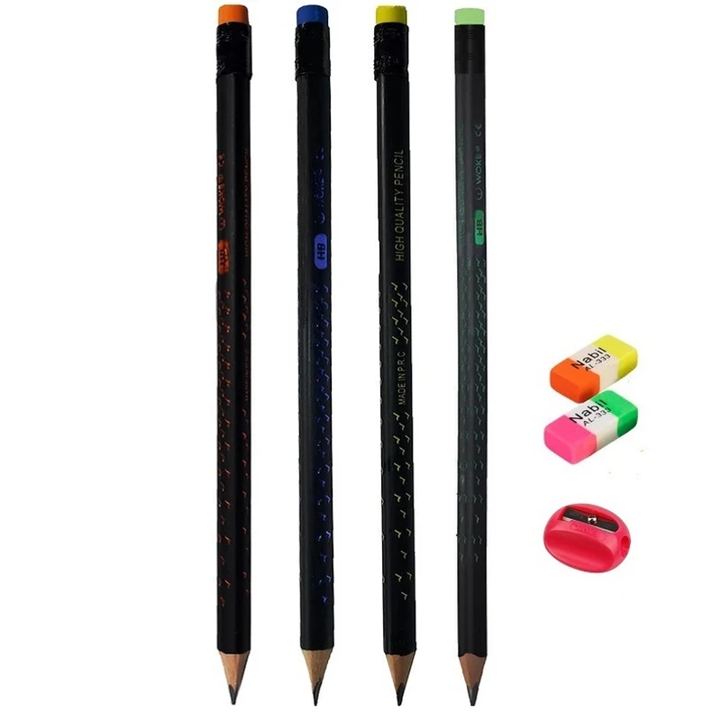 مداد ووک مدل بیکران 222 به همراه تراش و پاکن مجموعه 7 عددی 