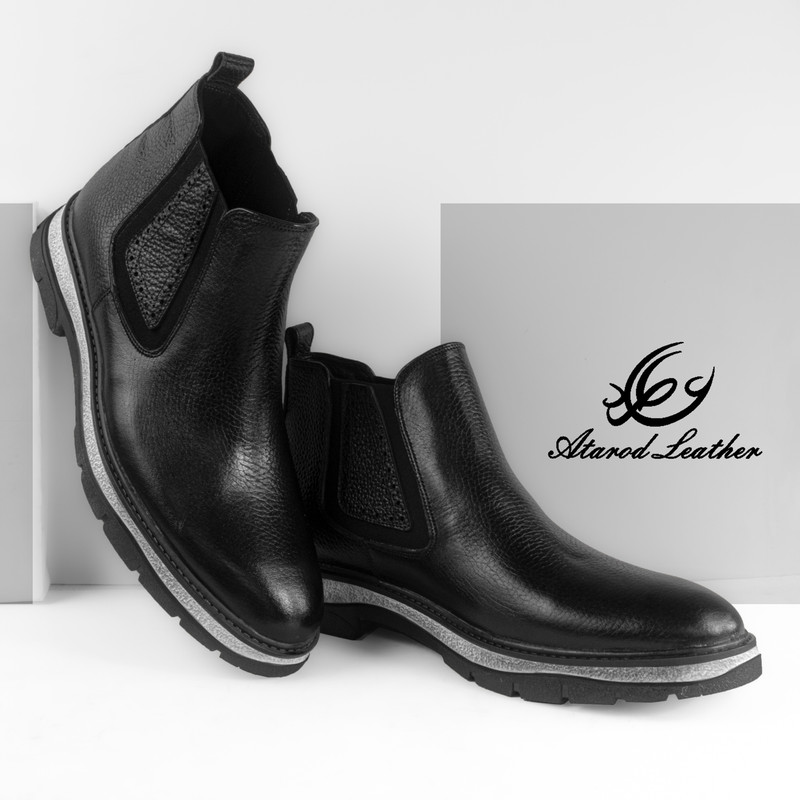 نیم بوت مردانه چرم عطارد مدل چرم طبیعی کد SH32