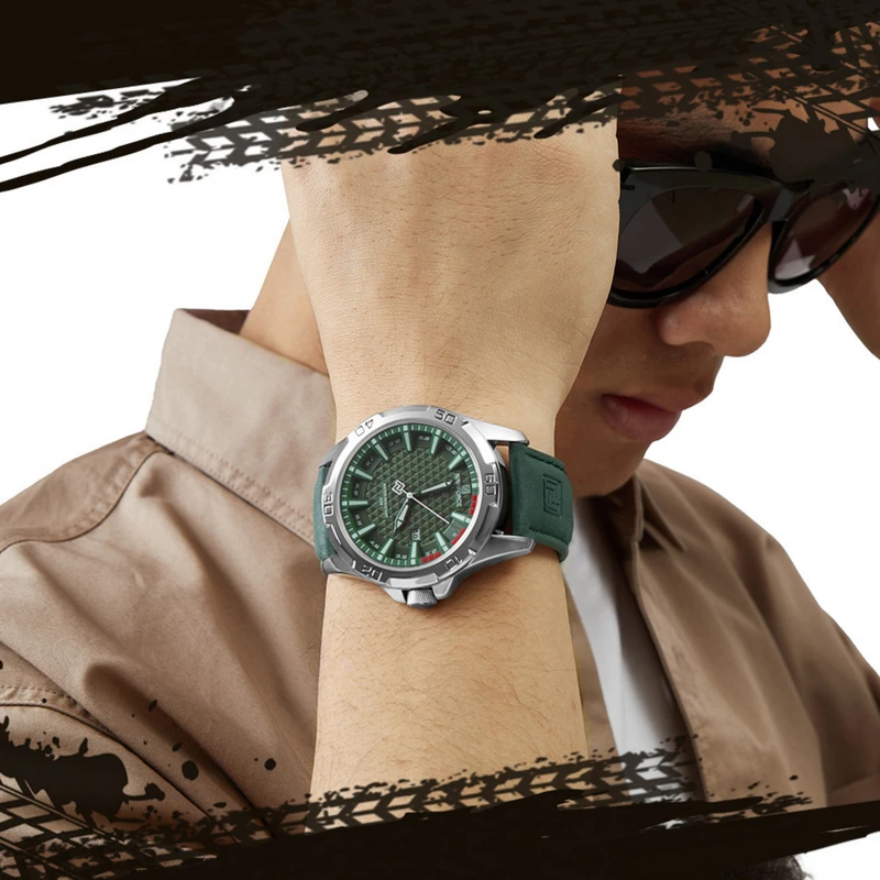 عکس شماره 7 : ساعت مچی عقربه-ای مردانه نیوی فورس مدل تقویم دار بند جیر کد nf8023-s-gn