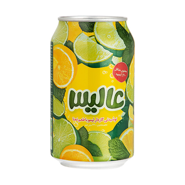 نوشیدنی گازدار لیمو عالیس با طعم نعنا - 330 میلی لیتر