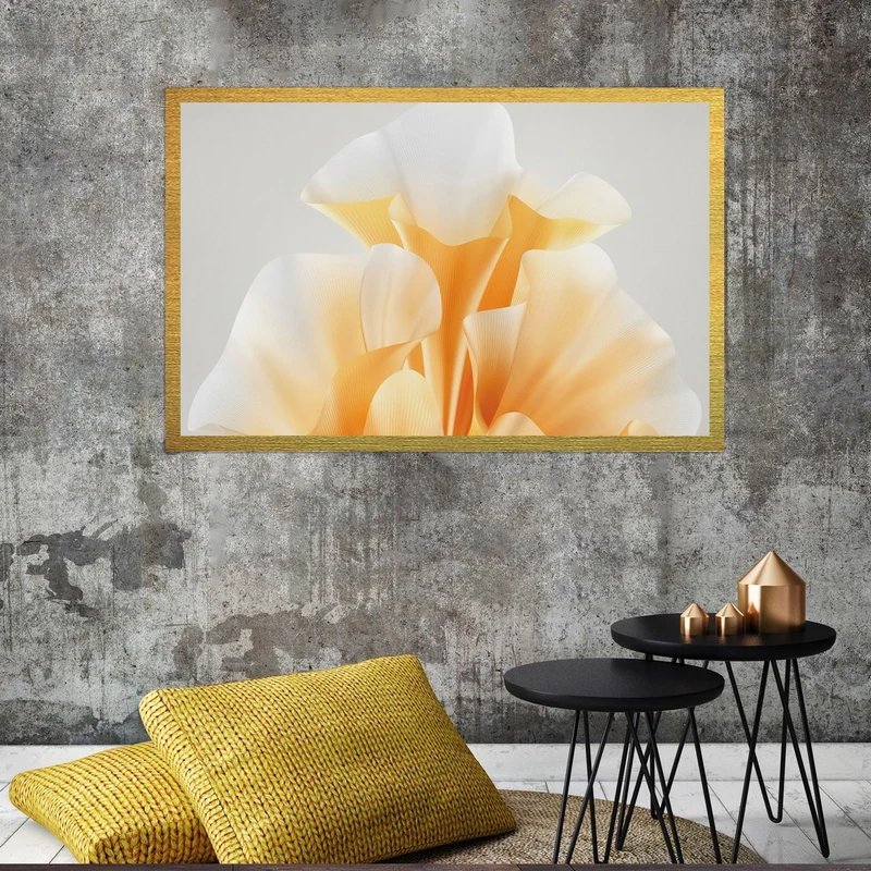 تابلو بکلیت طرح طبیعت و گل زرد مدل قاب شاسی T-S8585