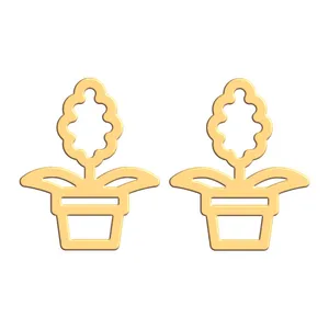 گوشواره طلا 18 عیار زنانه فرشته طرح گل سنبل مدل WEL-000247