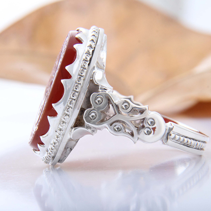 انگشتر نقره مردانه بازرگانی میلادی مدل رکاب دستساز عقیق حکاکی کد AM_4440 انگشتر نقره مردانه بازرگانی میلادی مدل رکاب دستساز عقیق حکاکی کد AM_4440