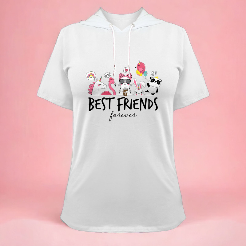 تی شرت کلاه دار آستین کوتاه زنانه مدل G140209239 رنگ سفید