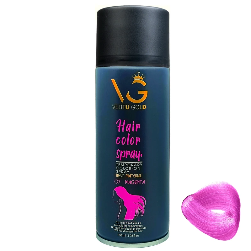 اسپری رنگ مو ورتوگلد مدل 07 Magenta شماره 07 حجم 150 میلی لیتر رنگ صورتی