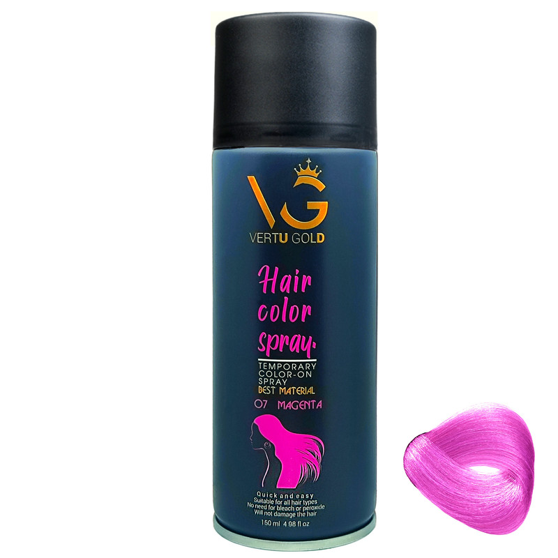 اسپری رنگ مو ورتوگلد مدل 07 Magenta شماره 07 حجم 150 میلی لیتر رنگ صورتی