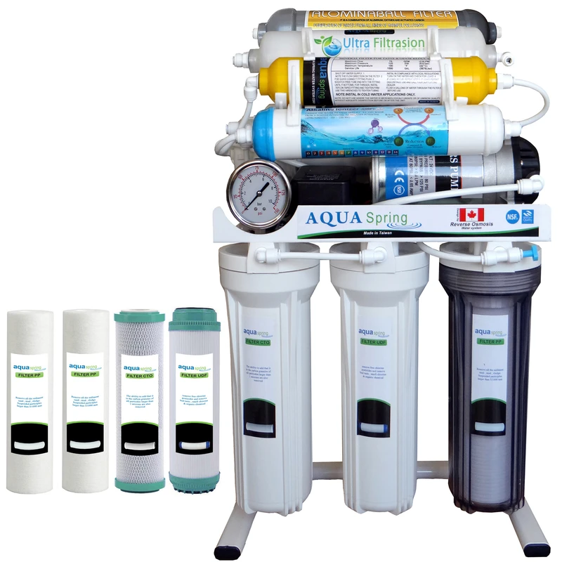 دستگاه تصفیه کننده آب آکوآ اسپرینگ مدل RO-NF7300 به همراه فیلتر تصفیه آب بسته 4 عددی