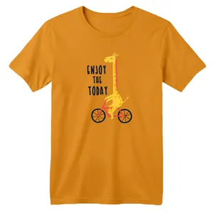 تی شرت آستین کوتاه بچگانه مدل زرافه کد ۳ رنگ پرتقالی