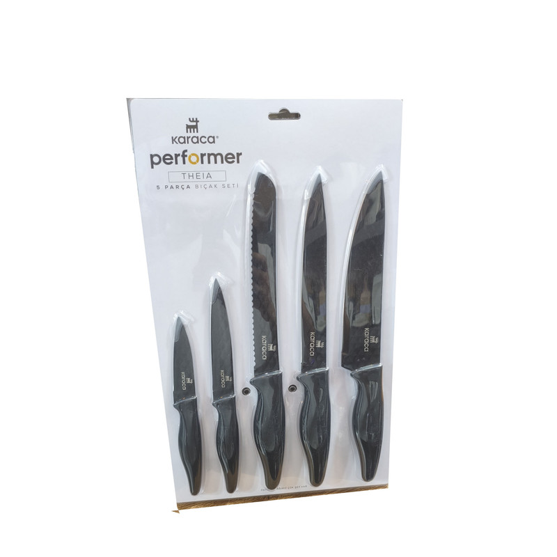 سرویس چاقو آشپزخانه 5 پارچه کاراجا مدل Theia Black