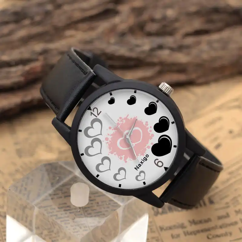 ساعت مچی عقربه ای ناکسیگو مدل قلب کد LF11503