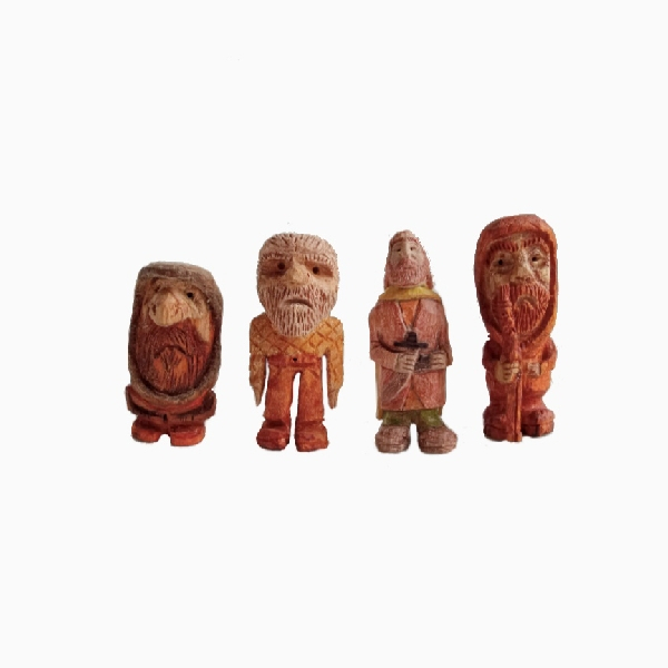 مجسمه چوبی طرح شاد کد 020 مجموعه چهار عددی