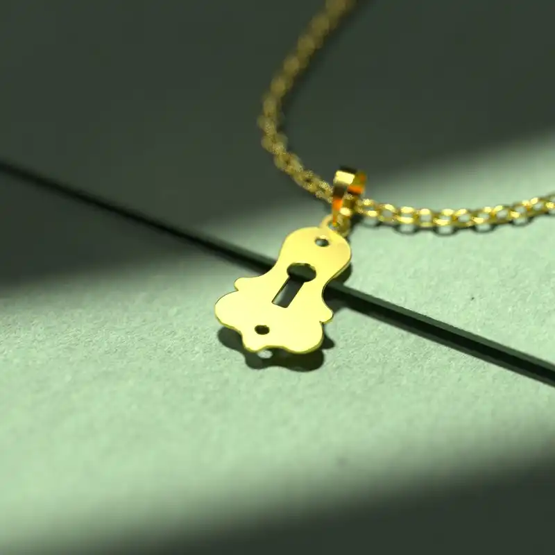 گردنبند طلا 18 عیار زنانه مدوپد مدل قفل کد F3-1-1143