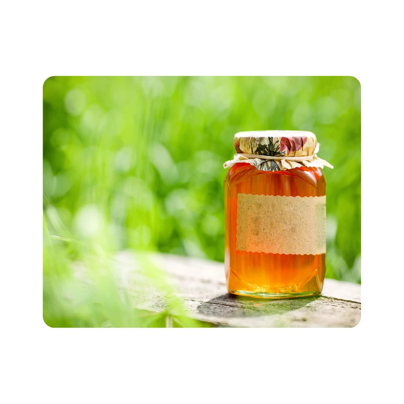 ماوس پد اطلس آبی طرح  قوطی عسل و سبزه  مدل T7187