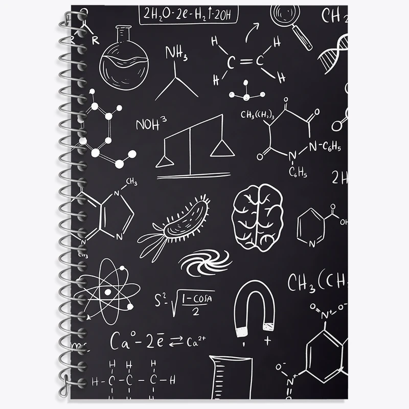 دفتر زبان 50 برگ خندالو مدل دو خط طرح شیمی کد N489