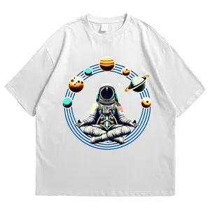 تی‌شرت اورسایز آستین کوتاه زنانه مدل یوگا فضانورد کد 77705