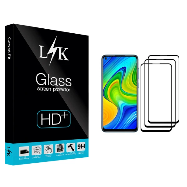 محافظ صفحه نمایش ال کی مدل +LITE مناسب برای گوشی موبایل شیائومی Redmi Note 9 بسته سه عددی