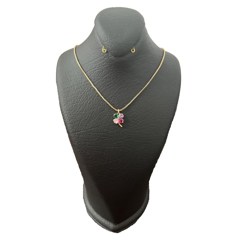 گردنبند زنانه طرح شبدر مدل m9007