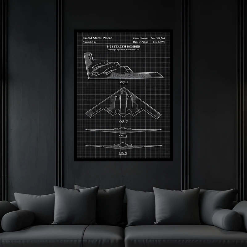 تابلو بکلیت طرح هواپیما مدل B-bu7401 فریم مشکی