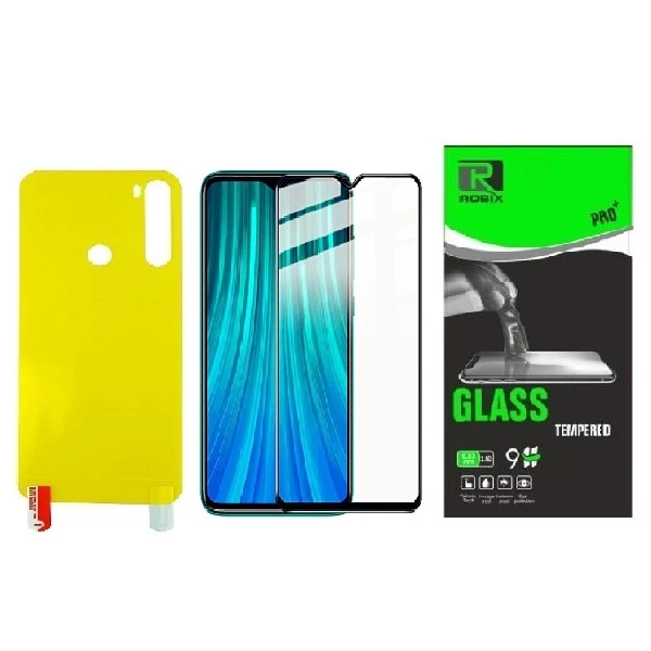محافظ صفحه نمایش روبیکس مدل FL-Note8 مناسب برای گوشی موبایل شیائومی Redmi Note 8 به همراه محافظ پشت گوشی
