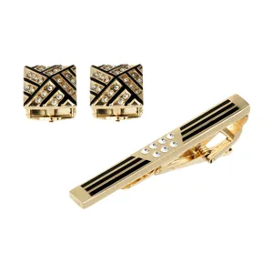 ست دکمه سردست و گیره کراوات مردانه کد 10-38