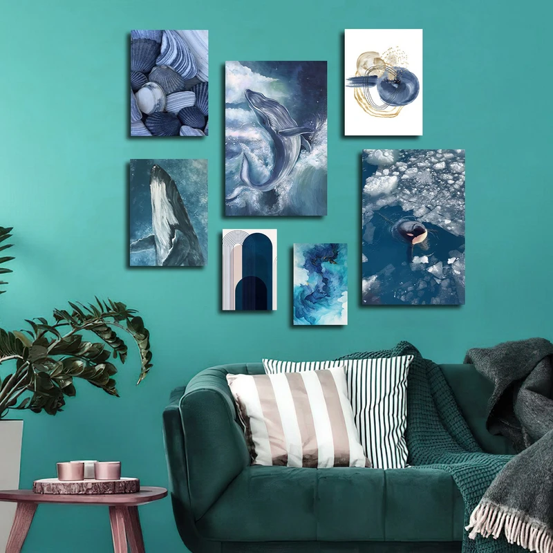 تابلو شاسی بکلیت طرح دریا و دلفین مدل SH-3011 مجموعه 7 عددی