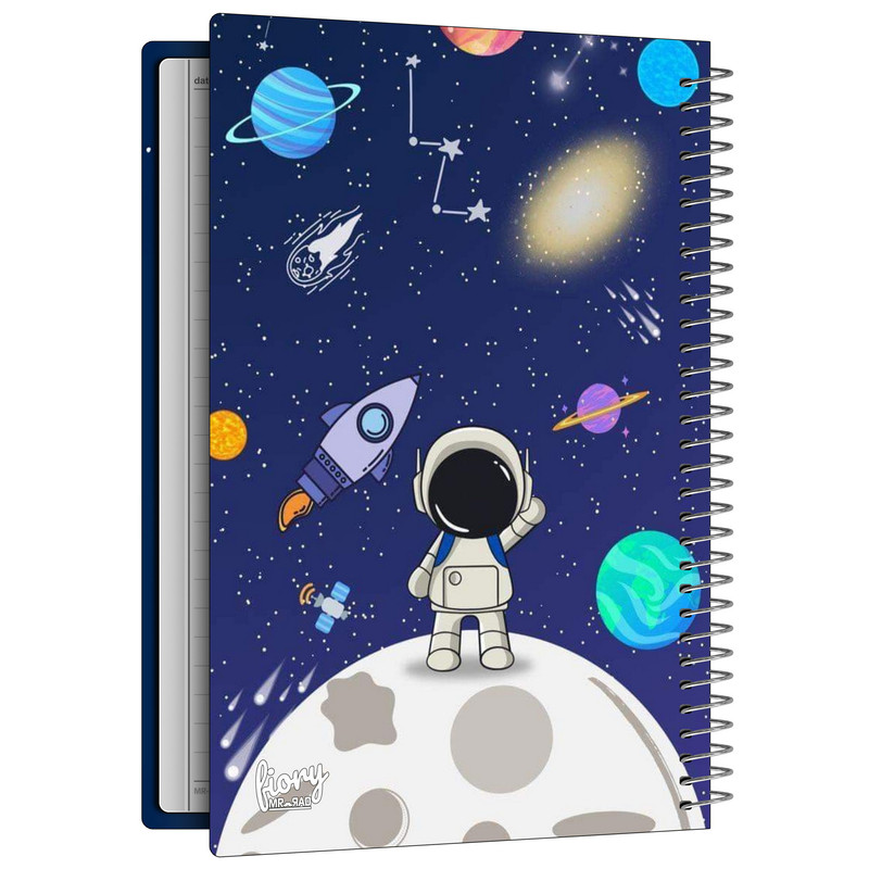 دفتر مشق 50 برگ مستر راد مدل گلکسی طرح فضایی کد 2728 fiory