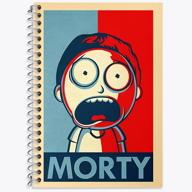 دفتر زبان 50 برگ خندالو مدل دو خط طرح مورتی (morty) کد F6488