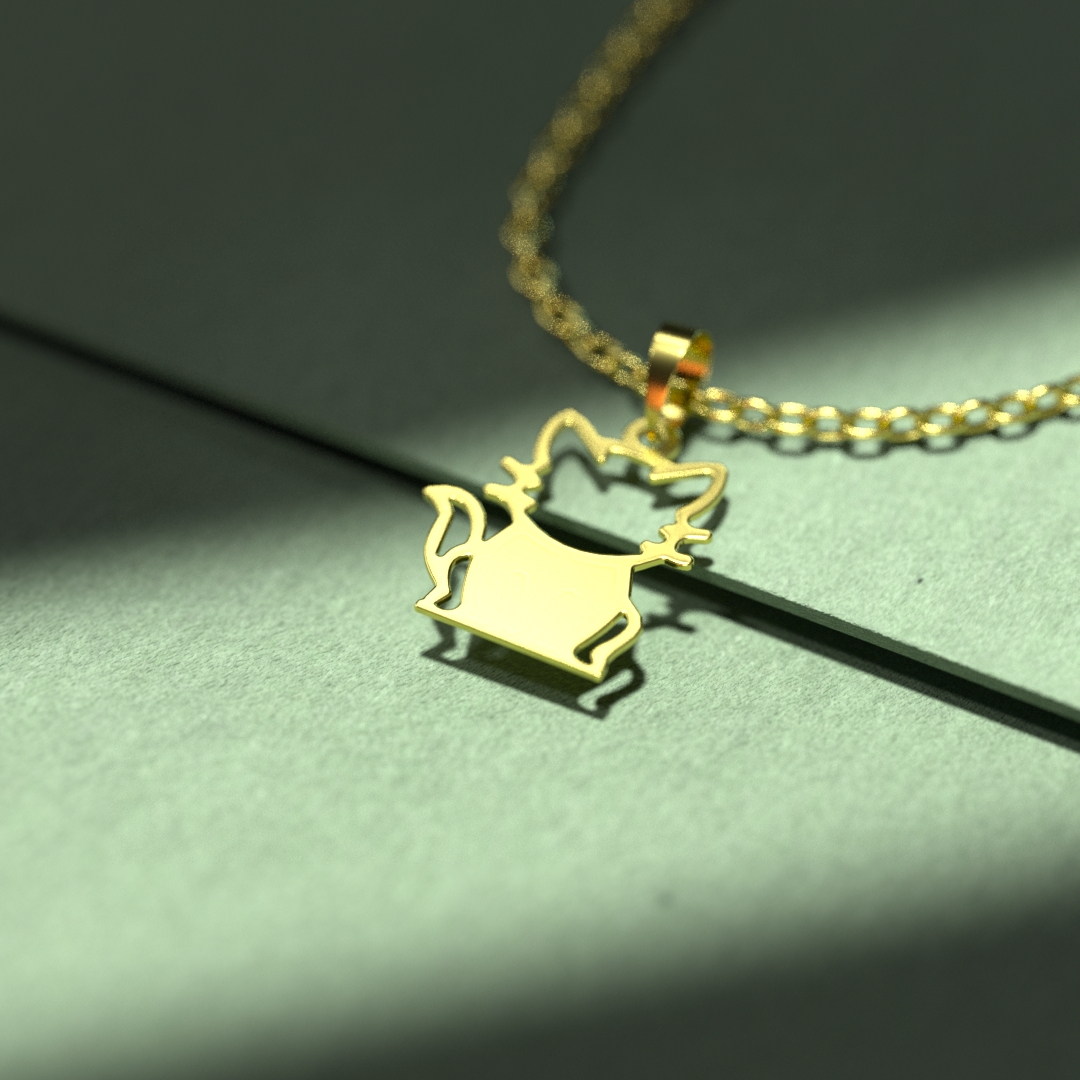 گردنبند طلا 18 عیار زنانه مدوپد مدل گربه کد B3-1-1001