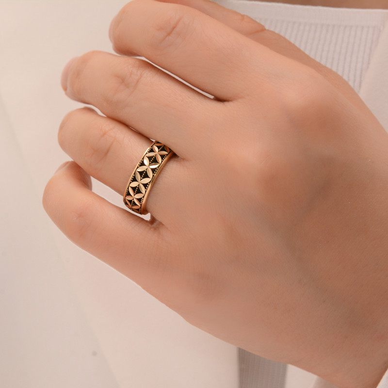 انگشتر طلا 18 عیار زنانه طلای مستجابی مدل جلوا کد 55