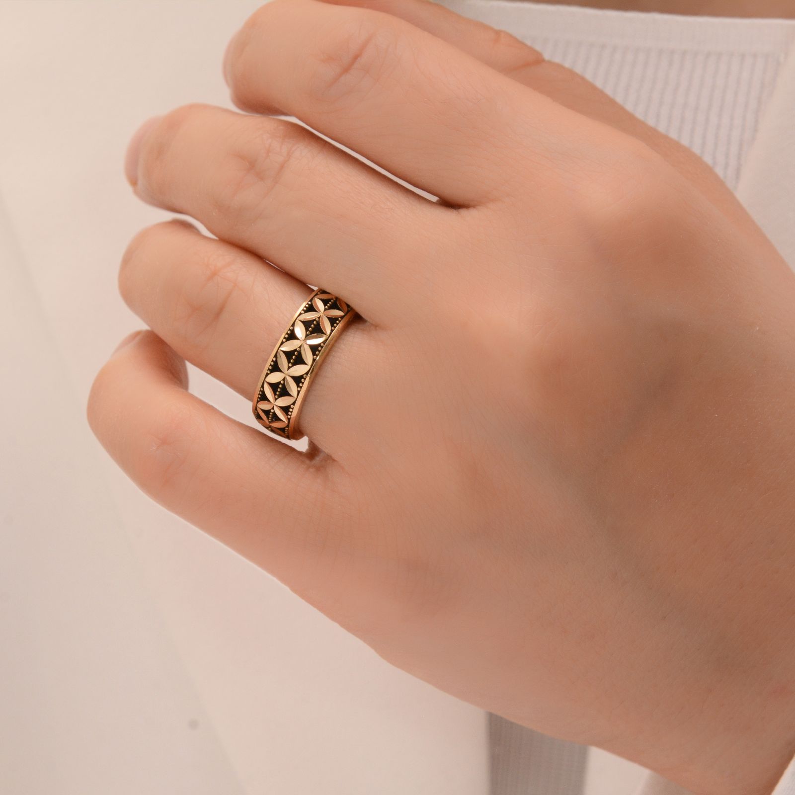 انگشتر طلا 18 عیار زنانه طلای مستجابی مدل جلوا کد 55 -  - 2