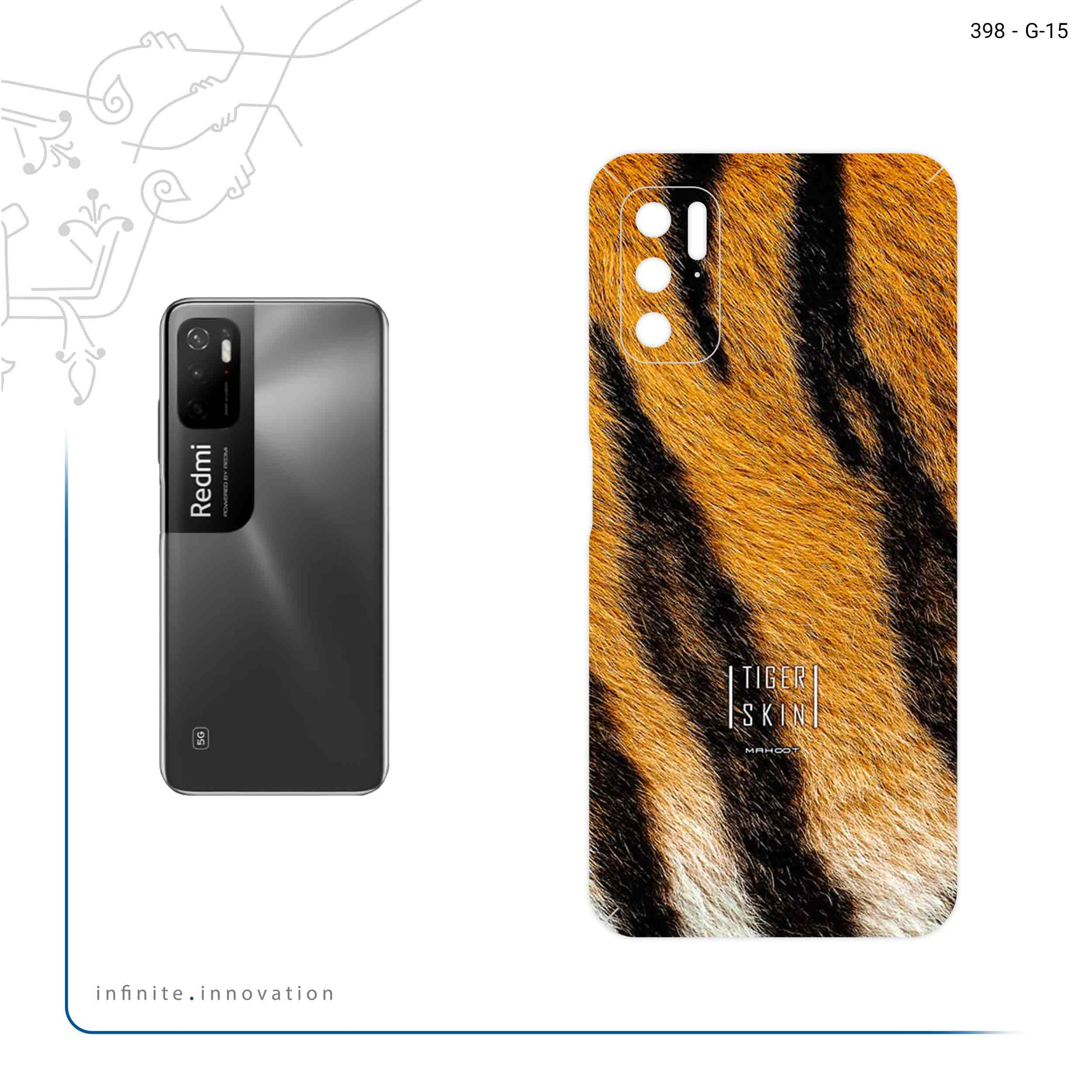 برچسب پوششی ماهوت مدل Tiger Skin مناسب برای گوشی موبایل شیائومی Redmi Note 11SE