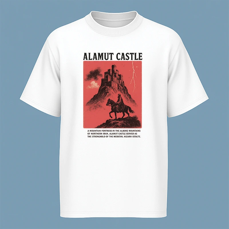 تی‌شرت آستین کوتاه مردانه مدل ایران زیبا قلعه الموت کد c4