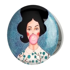 آینه جیبی خندالو طرح دخترونه مدل تاشو کد 6150 