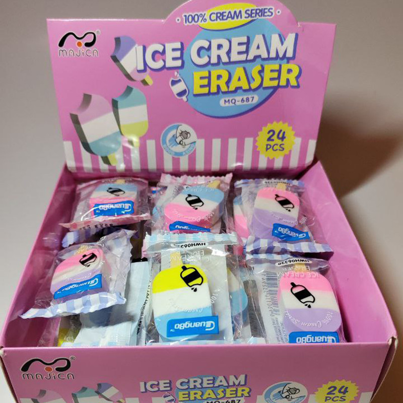 پاک کن مدل بستنی طرح چند رنگ