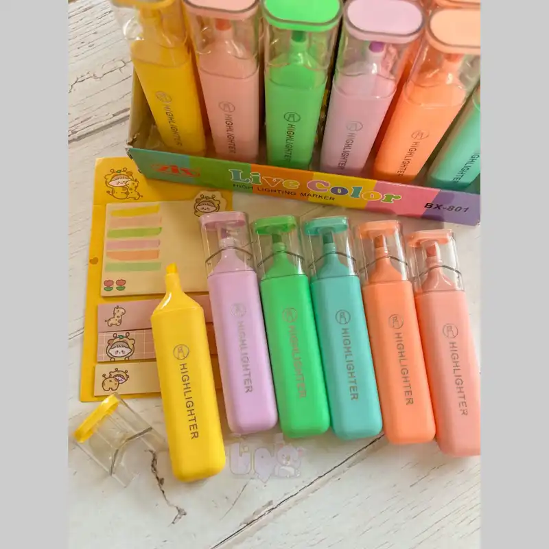 ماژیک علامت گذار مدل پاستلی مجموعه 6 عددی