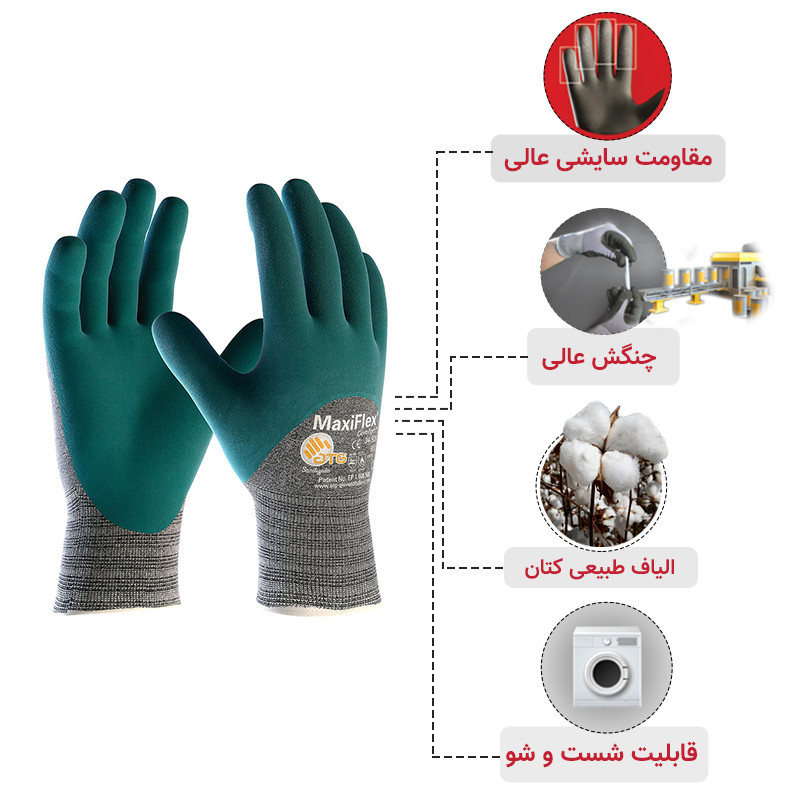 دستکش ایمنی ای تی جی مدل مکسی فِلکس کامفورت 925-34 دستکش ایمنی ای تی جی مدل مکسی فِلکس کامفورت 925-34