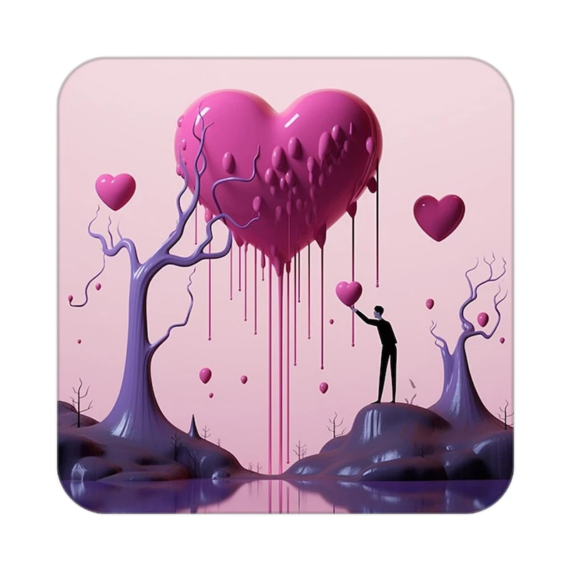 زیر لیوانی کاکتی مدل عاشقانه کد mp10441