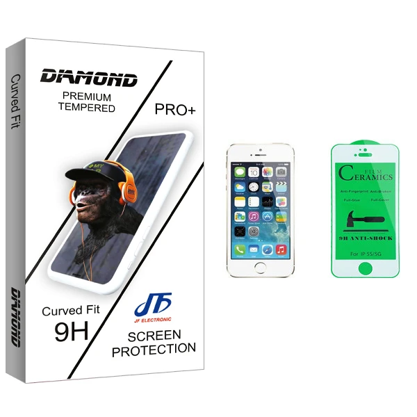 محافظ صفحه نمایش سرامیکی جی اف مدل Diamond glass مناسب برای گوشی موبایل اپل iPhone 5s