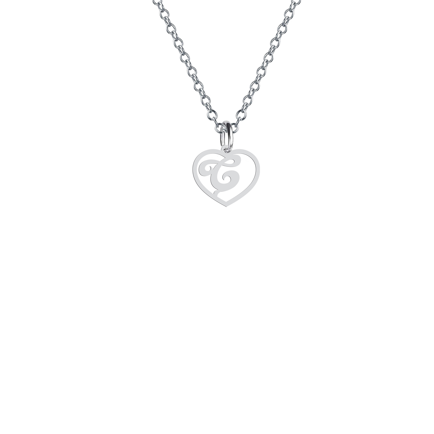 گردنبند هایکا طرح قلب و حرف C مدل s.ha2-759