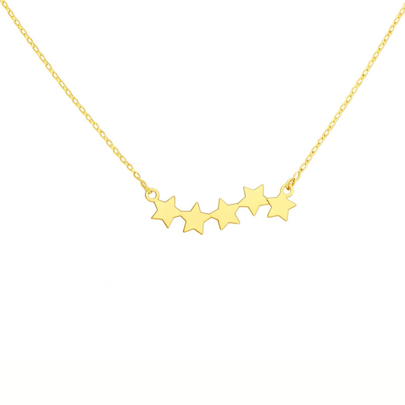 گردنبند طلا 18 عیار زنانه با طرح حلقه‌ای (فلامینگو) گالری قو طلایی مدل ستاره