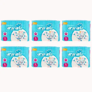 پوشک مای بیبی آبی مدل مهربان سایز 4Plus بسته 32 عددی مجموعه 6 عددی