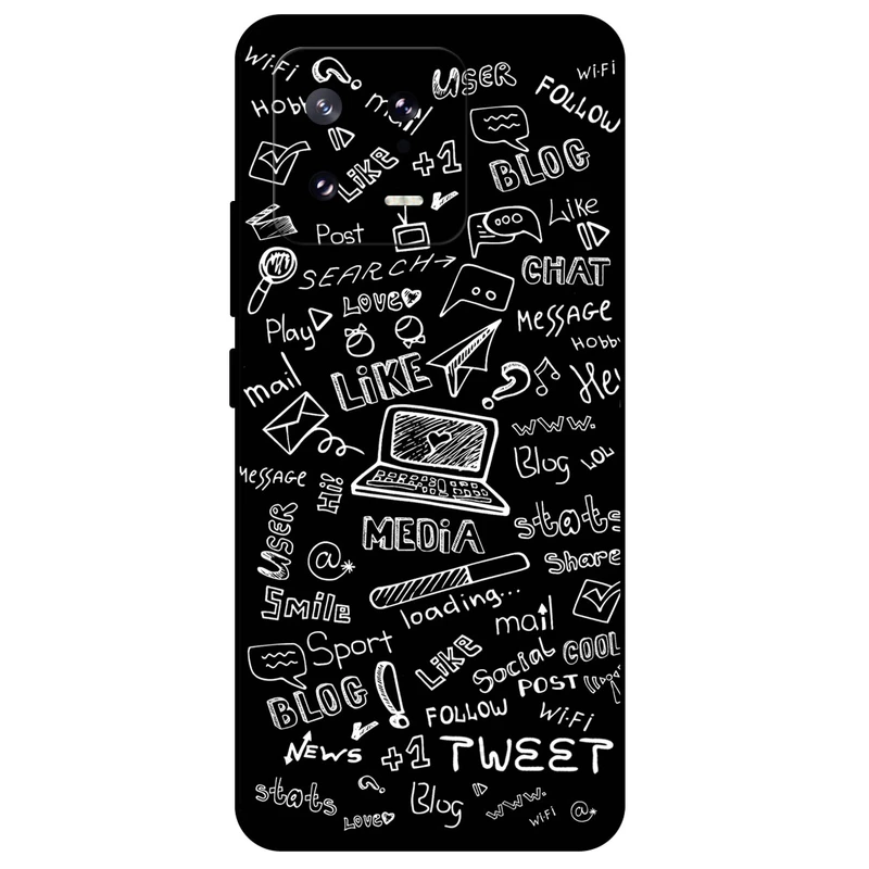 کاور مگافون طرح رسانه های اجتماعی مدل 1898 مناسب برای گوشی موبایل شیائومی 13