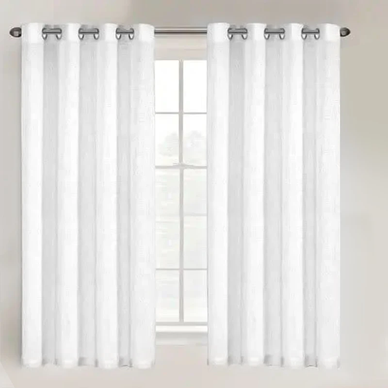 پرده تیکو دکو مدل کتان شفاف افکت دار سایز 140x230 سانتی متر