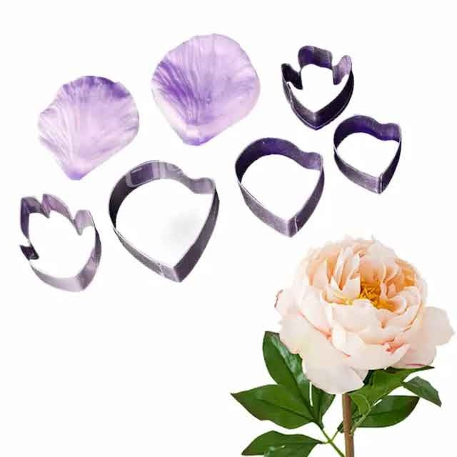 ابزار تزیین فوندانت به گز مدل گل پیونی مجموعه 7 عددی