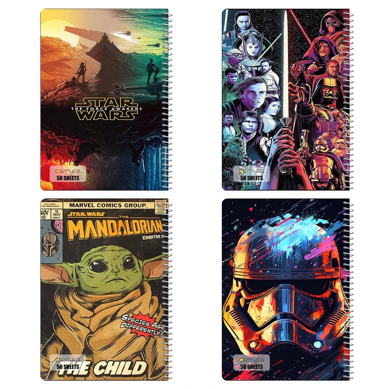 دفتر نقاشي 50 برگ کارنيکا طرح جنگ ستارگان Star Wars کد 41715 مجموعه 4 عددی