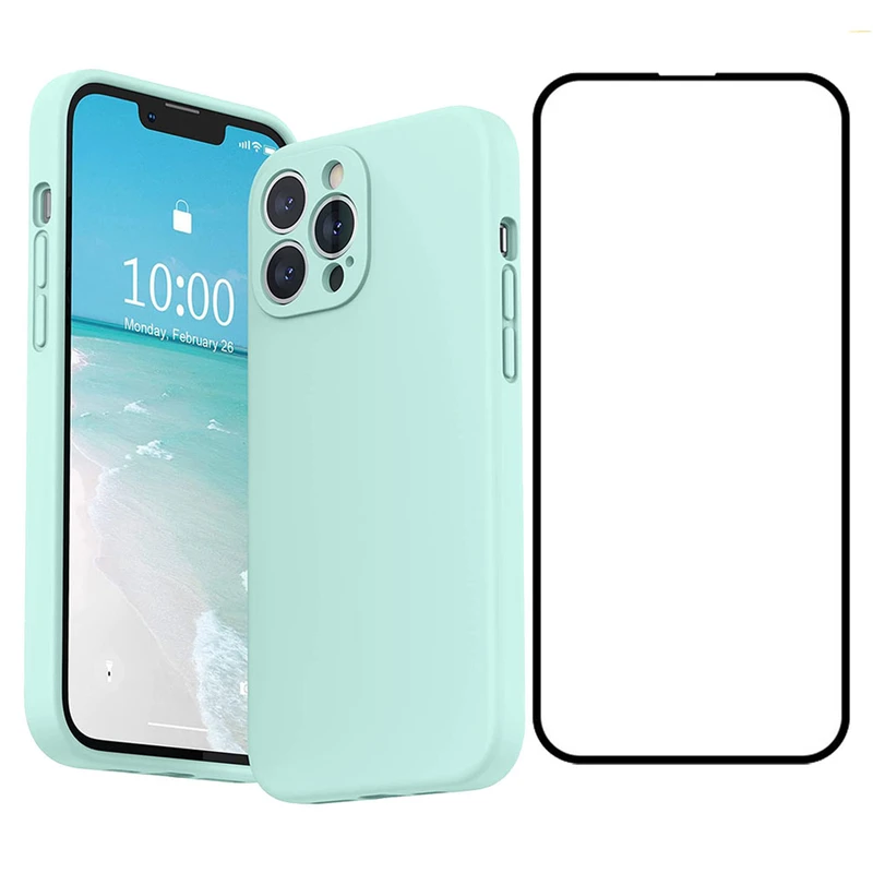 کاور قاب تک مدل SILIC2 مناسب برای گوشی موبایل اپل iPhone 13 Pro Max به همراه محافظ صفحه نمایش