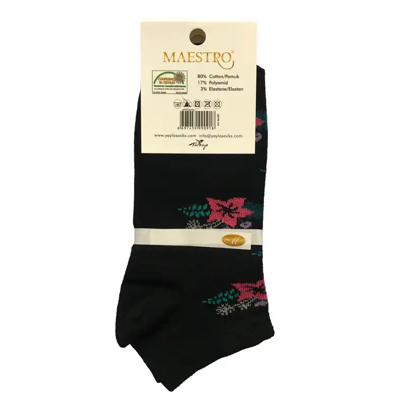 جوراب زنانه مدل مچی طرح گلدار