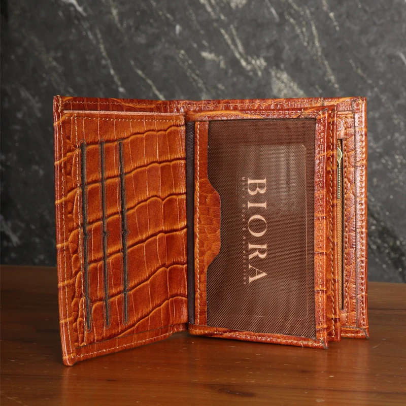عکس شماره 5 : کیف پول مردانه بیورا مدل چرم طبیعی کروکودیلی کد kpk31