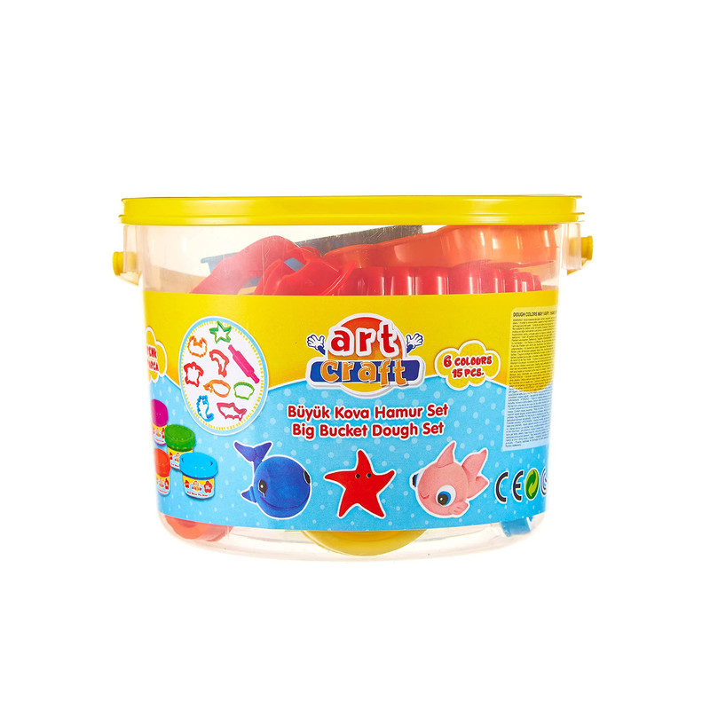 خمیر بازی مدل Big Bucket Dough Set کد 03282 مجموعه 15 عددی